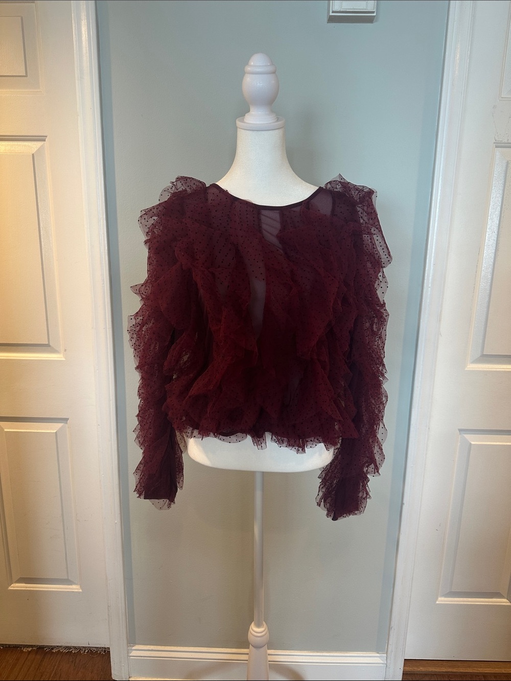 Dolan Left Coast Mesh Ruffle Top